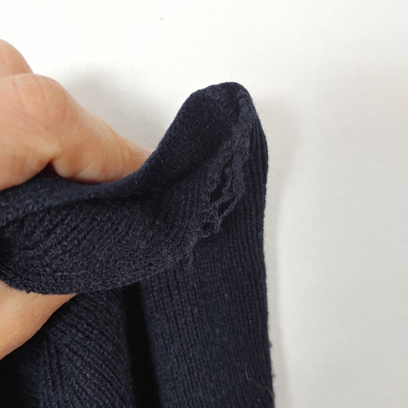 Women's Wool Blend Navy Vest - Picture 5 of 7